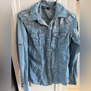 Cruel Girl Denim Button-Up Shirt